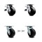 Service Caster 5 Inch Polyolefin Caster Set with Ball Bearings 2 Brakes 2 Swivel Locks SCC SCC-TTL30S520-POB-2-BSL-2 - alternate 1